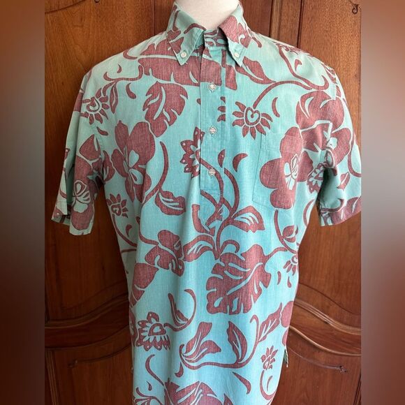 Vintage Reyn Spooner Shirt Reverse Print Pullover Monstera Leaf Size L - Picture 9 of 15